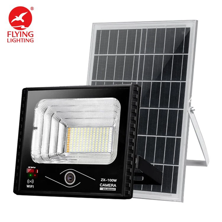 100W Solar Flood Light With Mini CCTV Camera