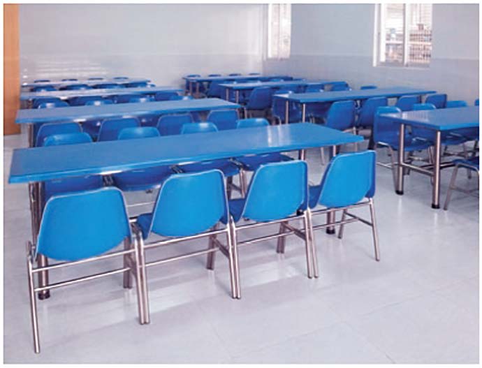 Classroom chairs and tables
