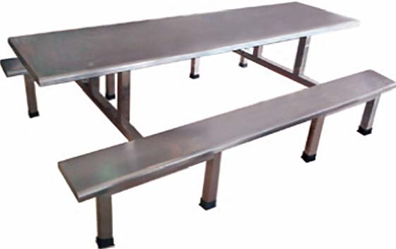 Stainless Steel Group Study Table & Chairs