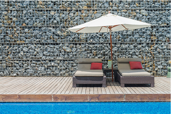 Outdoor teak wood umbrella