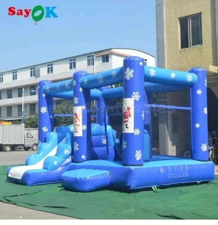 Lue Simple Snowflake Inflatable Trampoline Bounce House Inflatable Castle