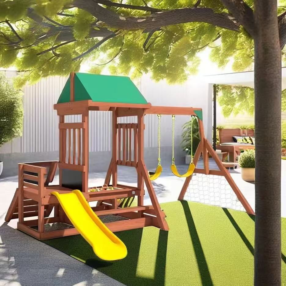 Wooden Swing Set for Kids