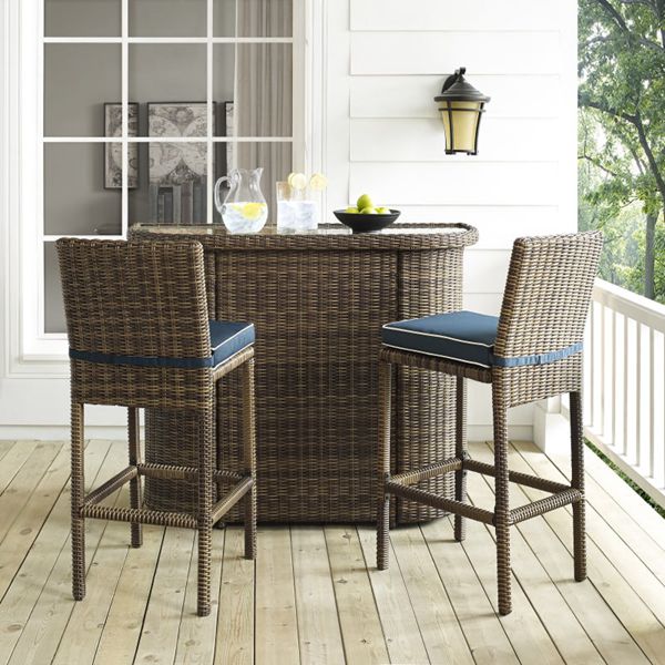 2PC Outdoor Bar Set With Stools