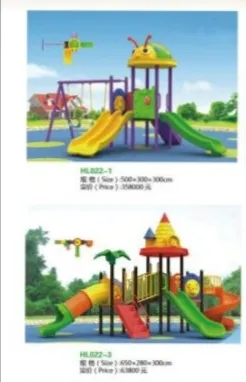 Large Plastic Outdoor Playground Double Slide with Swing for Kids
