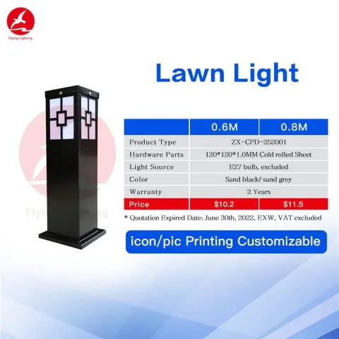 Chinese Graden Square Lawn Lamp