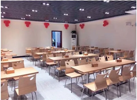 Classroom chairs and tables