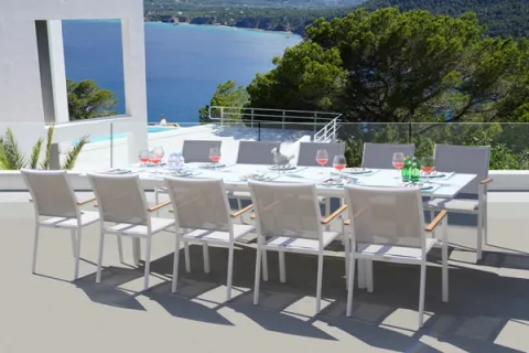Ceramic outdoor extension table