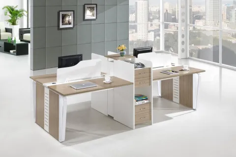 Excellent Quality 4 Seater office partition with fixed cabinet