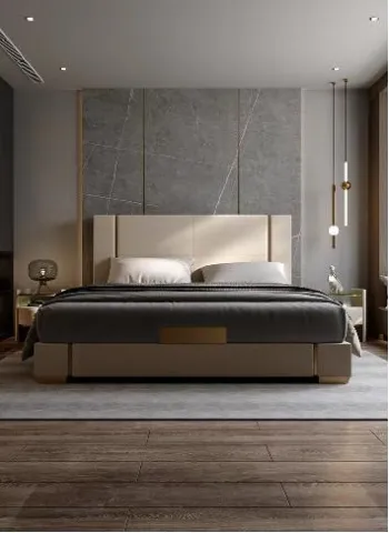 Luxury leather bed
