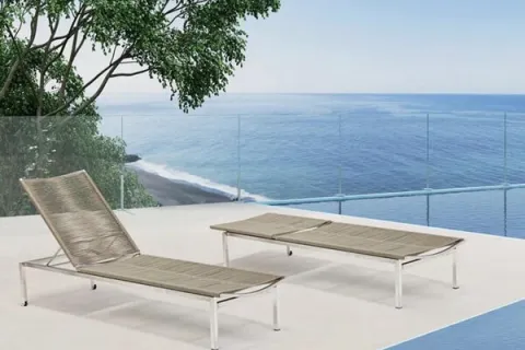 Stainless steel outdoor sunlounger
