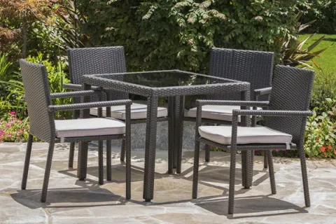 Wicker patio dining set