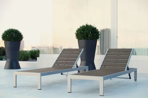 Sunlounger With Plastic Wood