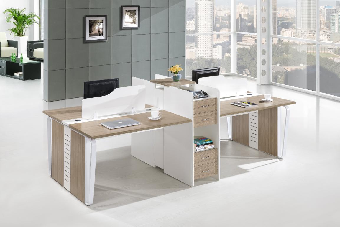 Excellent Quality 4 Seater office partition with fixed cabinet