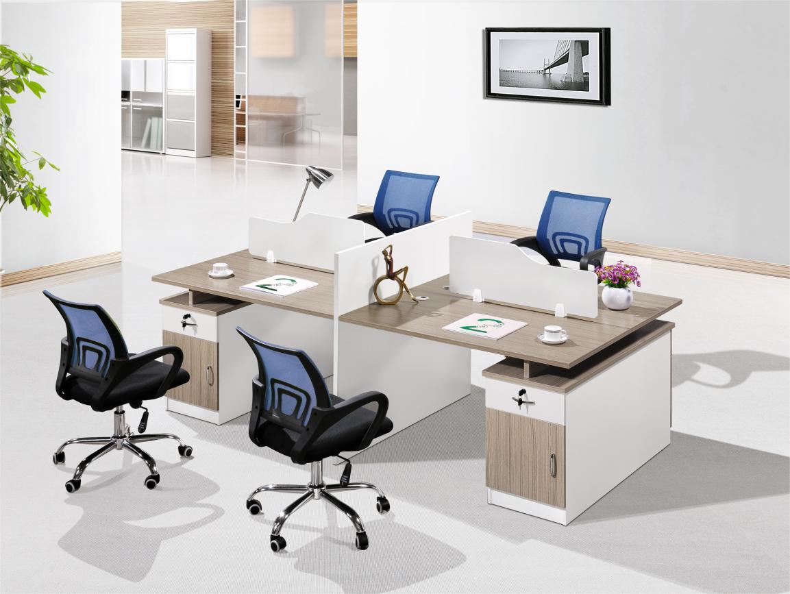 Excellent Quality 4 Seater office partition with fixed cabinet