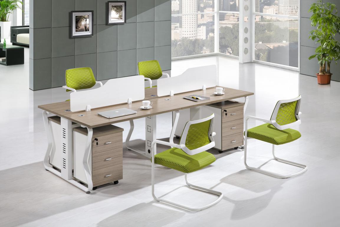 Excellent Quality 4 Seater office partition with fixed cabinet