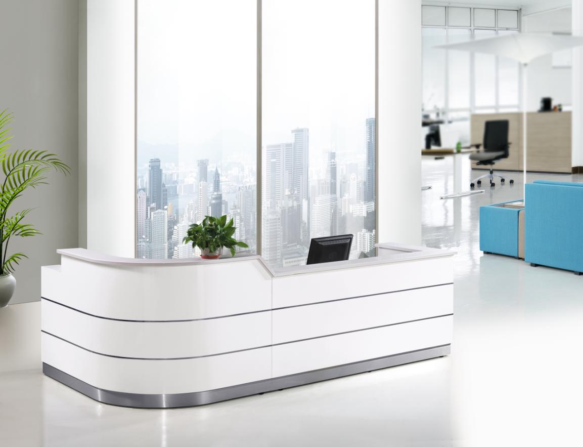Company Front Desk White Reception Desk Bar Counter