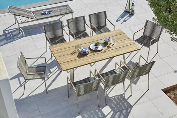Outdoor stainless steel dining set