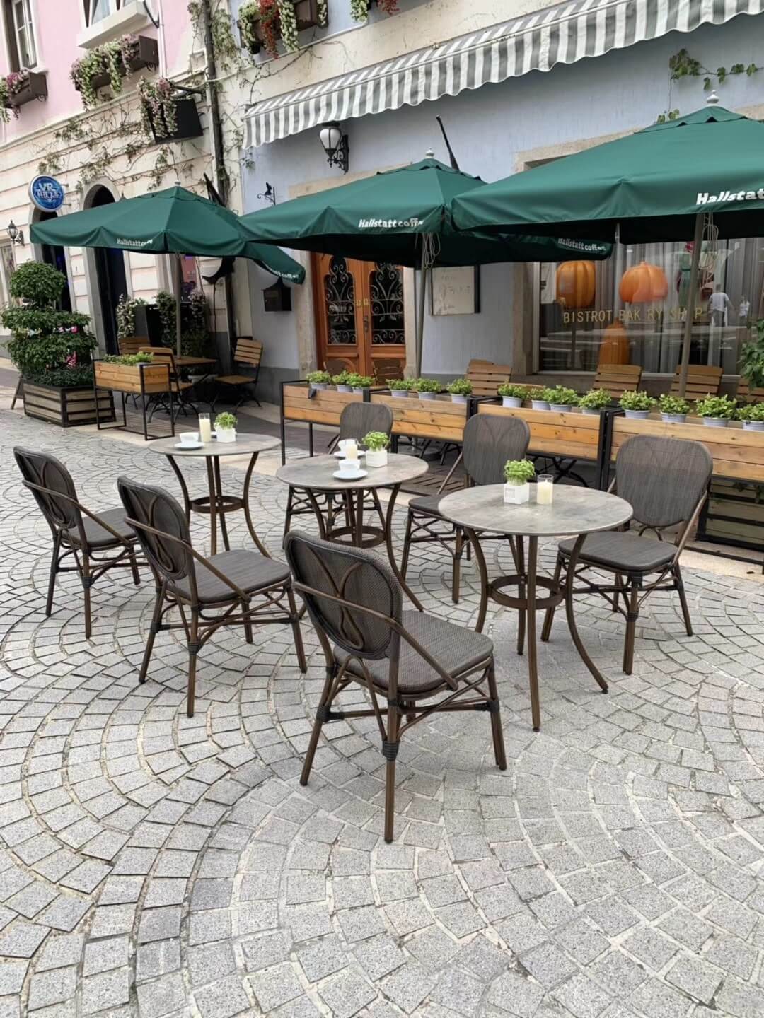 Patio cafe table and chairs