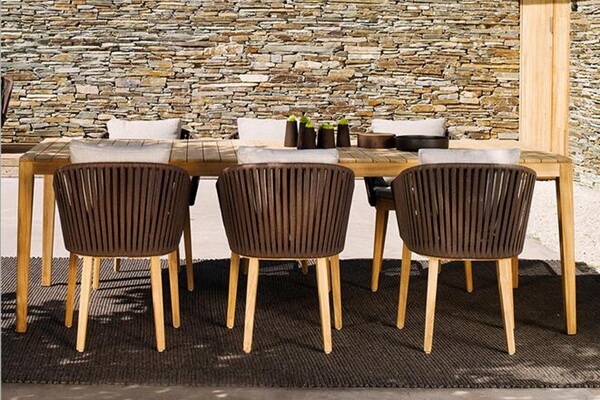 Outdoor dining set teak for 8