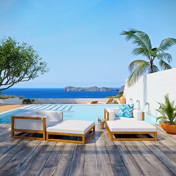 Teak lounge chairs